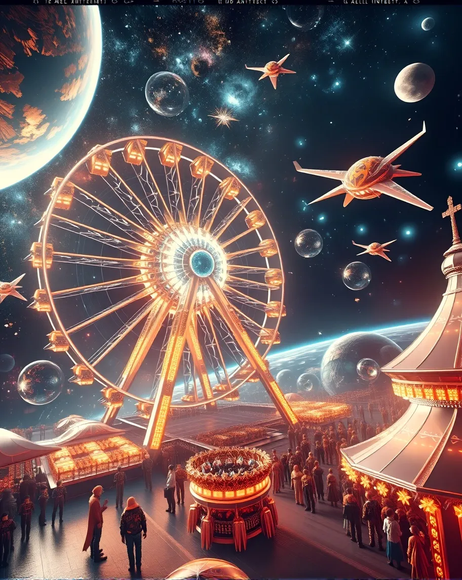 A cosmic carnival space epic - Free AI Photo Generator - starryai