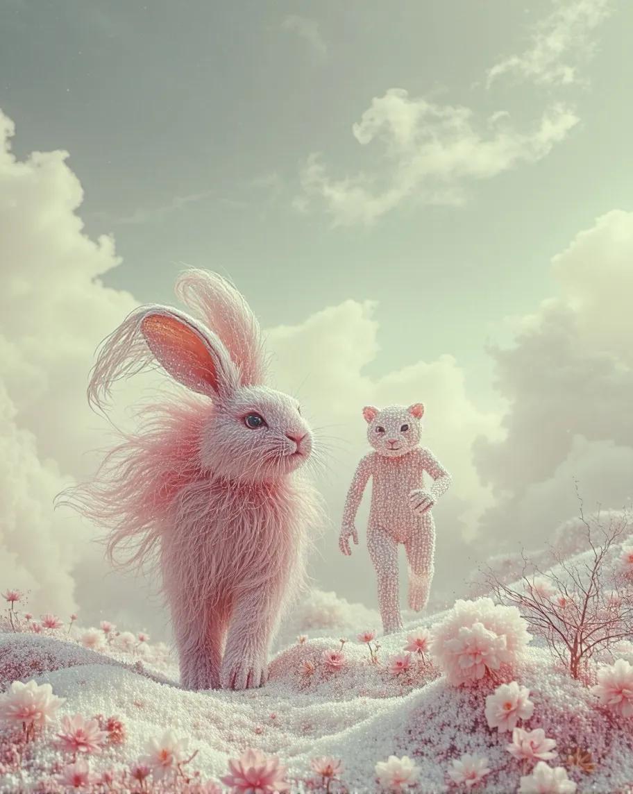 fearless shots a pink rabbit - Free AI Photo Generator - starryai