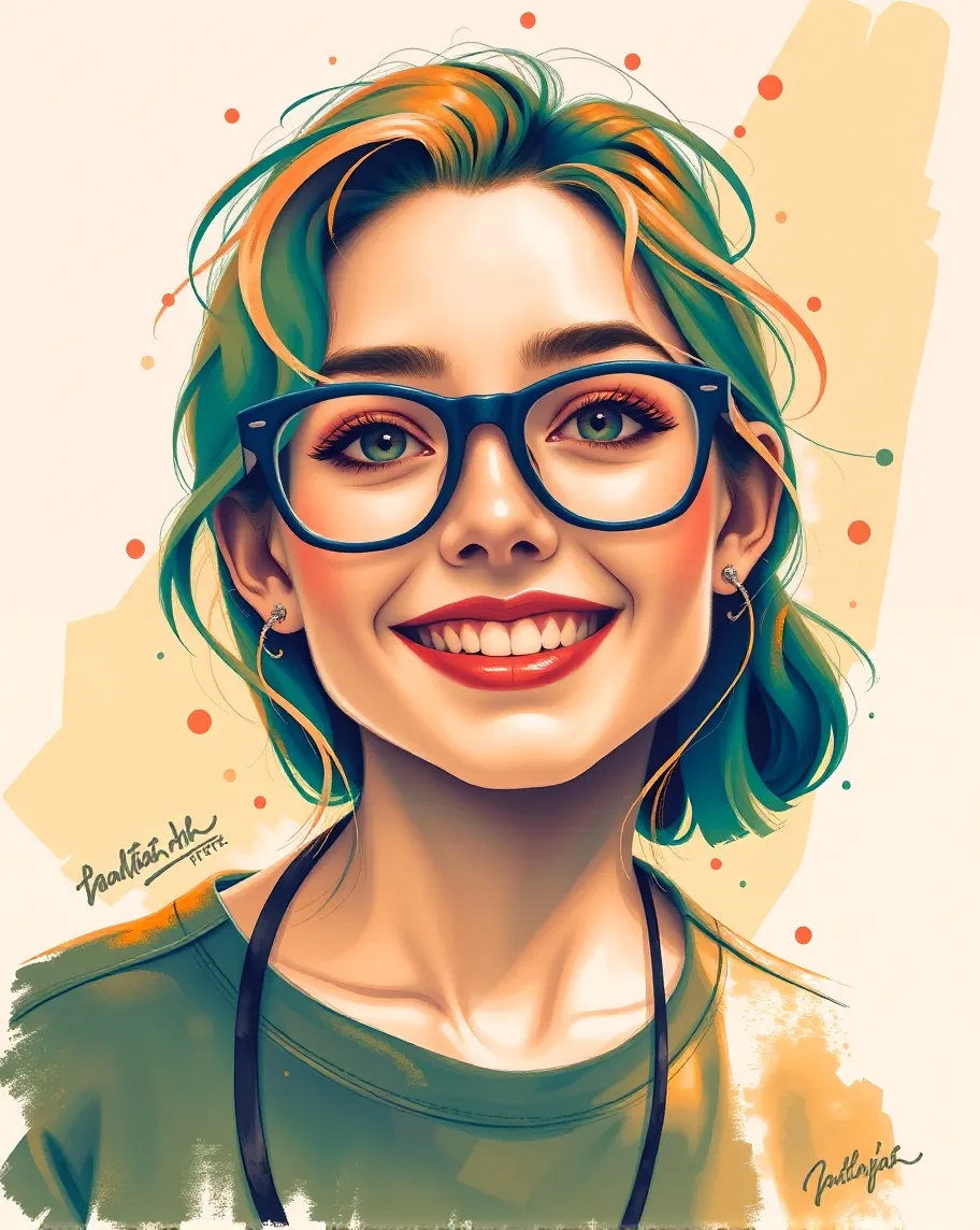 A portrait a young woman wearing - Free AI Photo Generator - starryai