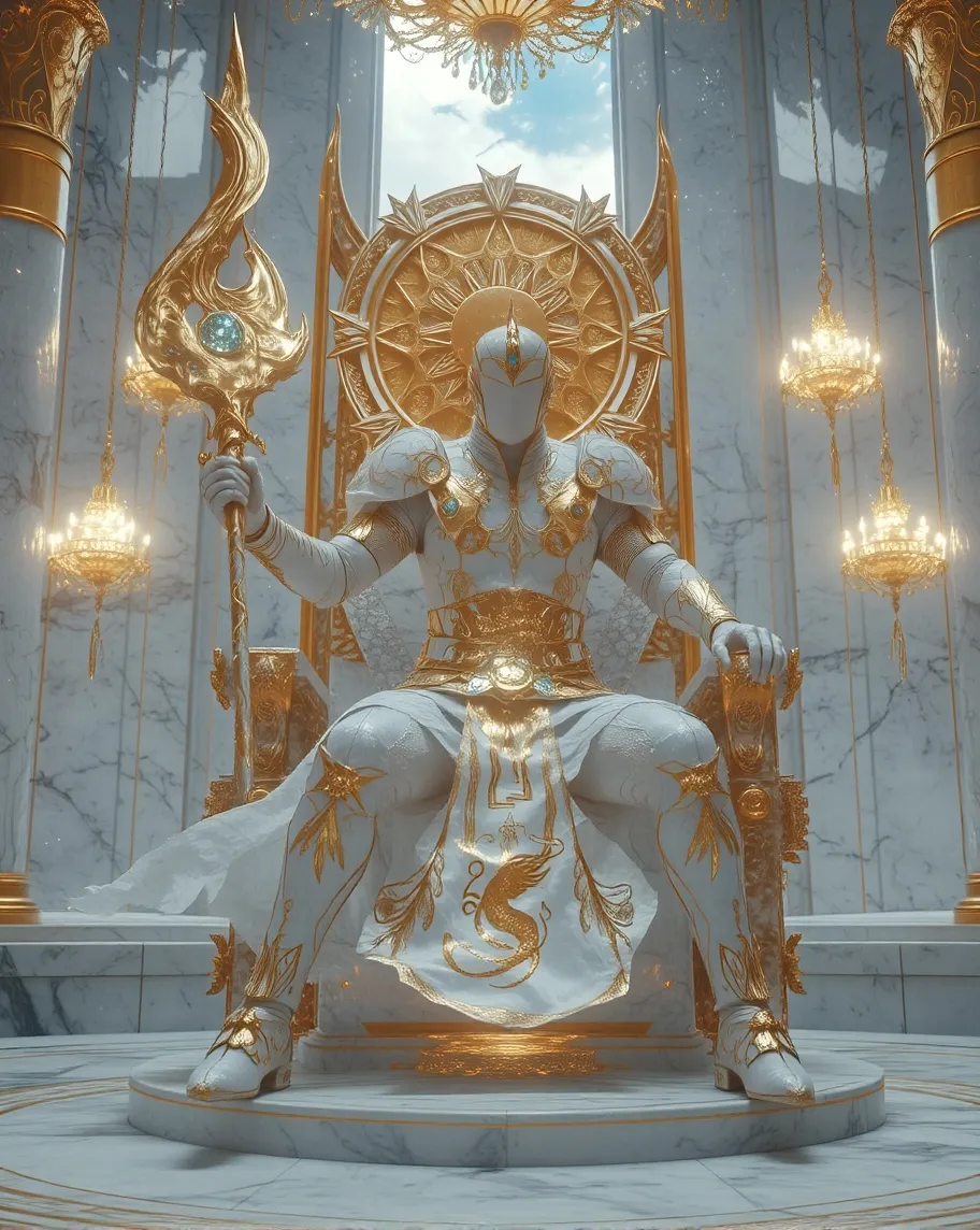 **"A mighty warrior white armor - Free AI Photo Generator - starryai
