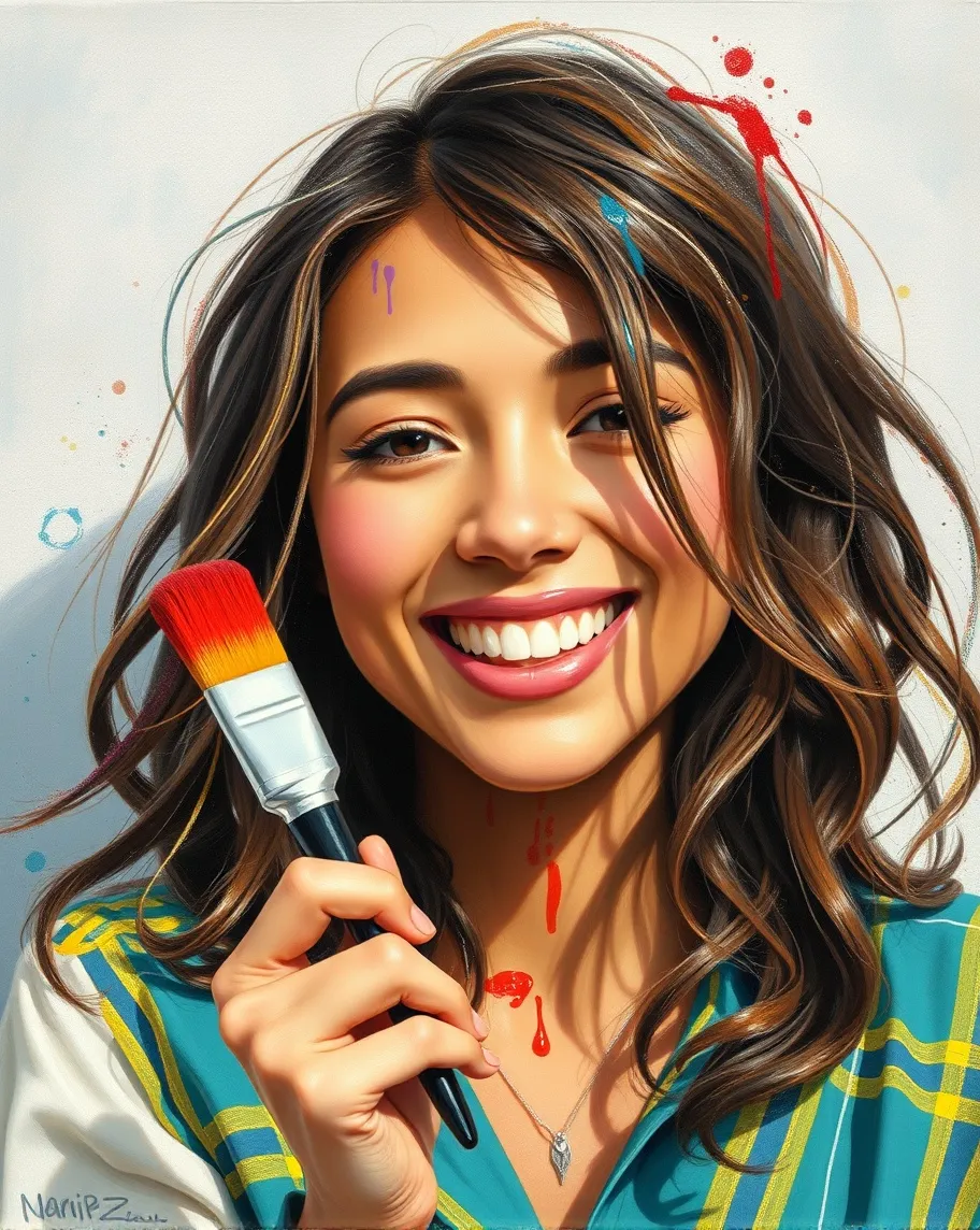 A paint brush painting a smile - Free AI Photo Generator - starryai