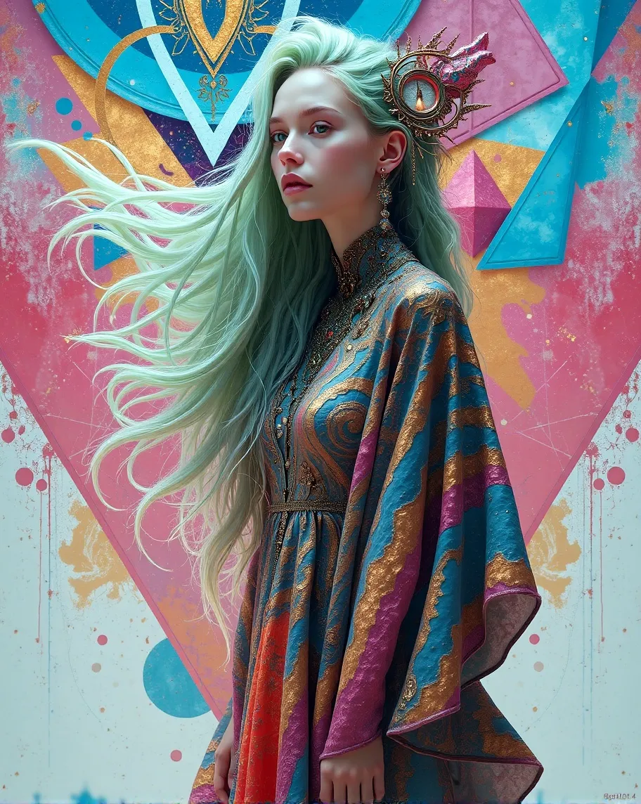 digital painting a woman flowing - Free AI Photo Generator - starryai