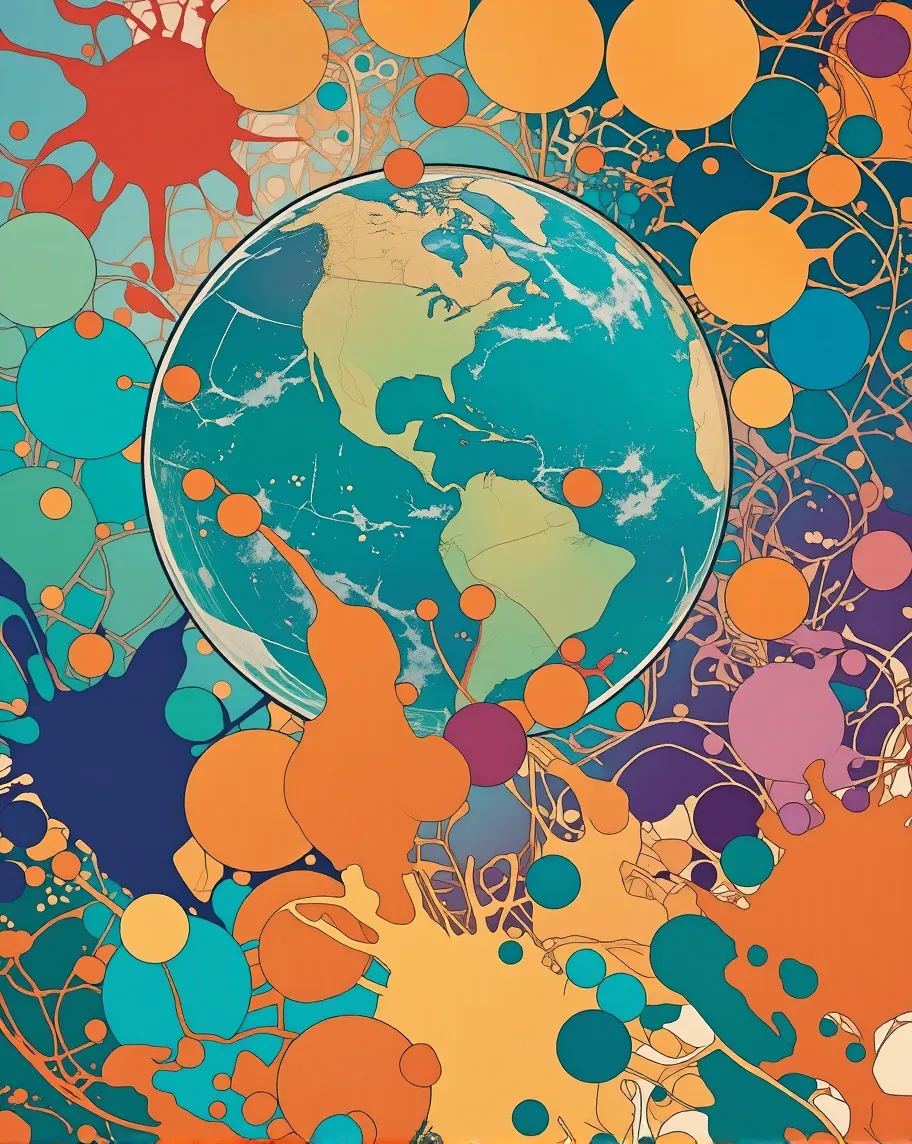 world painted on a multitude Very - Free AI Photo Generator - starryai