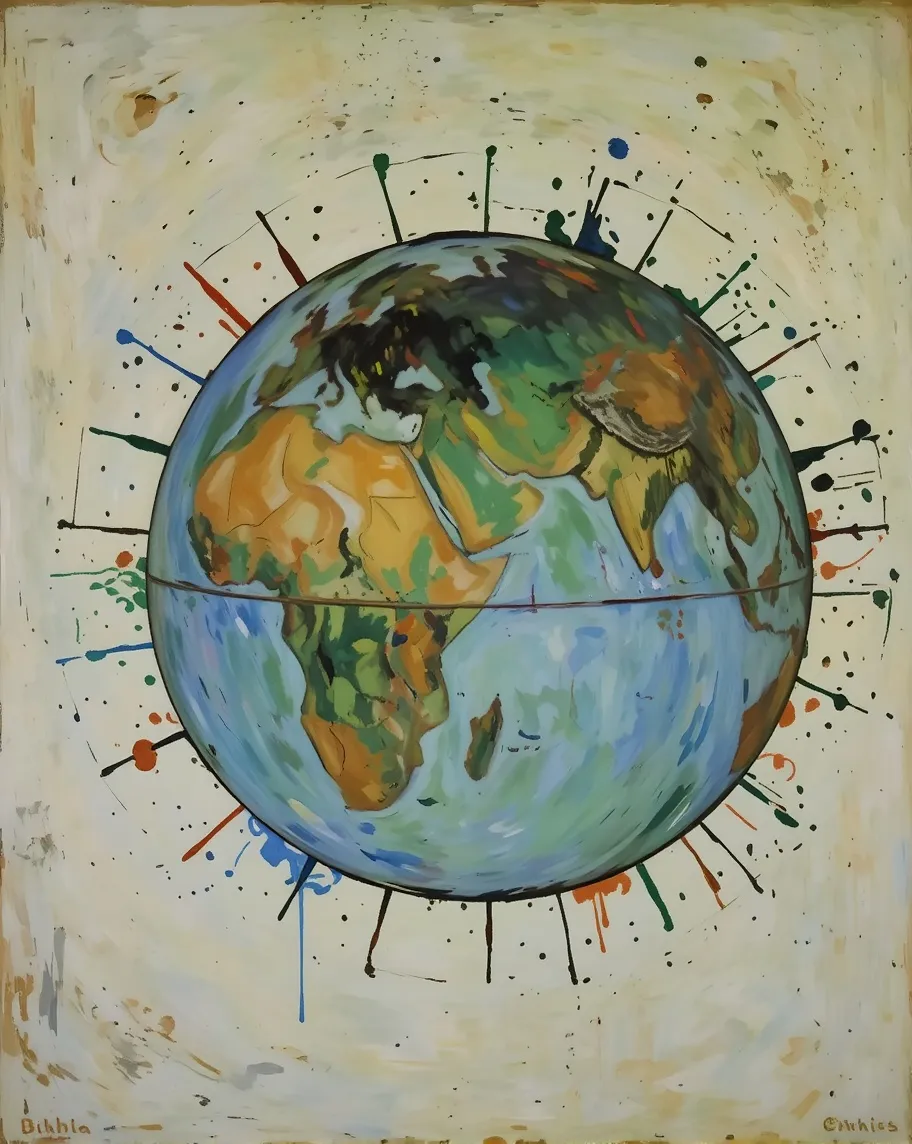 world painted on a multitude Very - Free AI Photo Generator - starryai