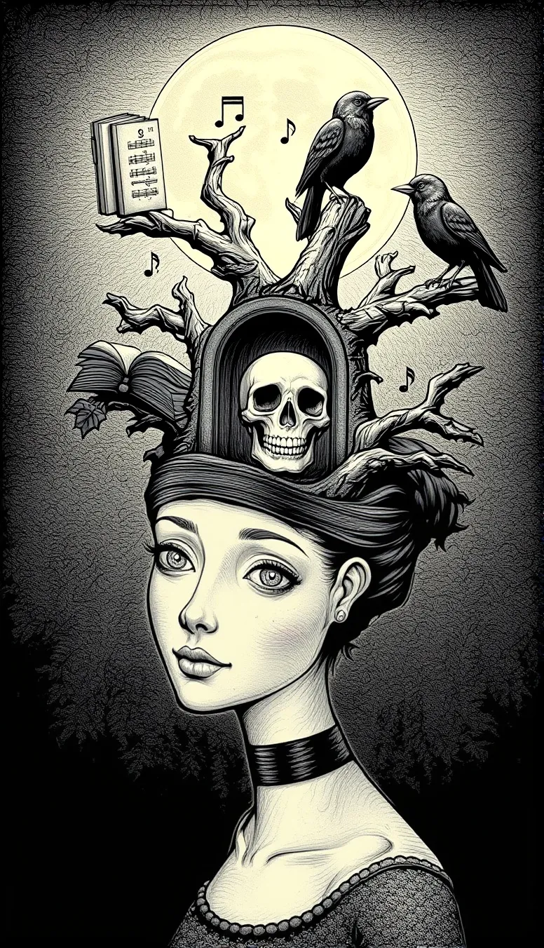 Whimsical, emo, gothic woman's - Free AI Photo Generator - starryai