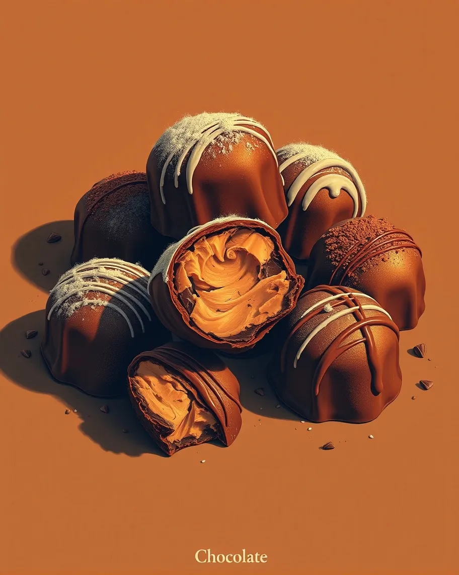 A poster chocolate truffles on - Free AI Photo Generator - starryai