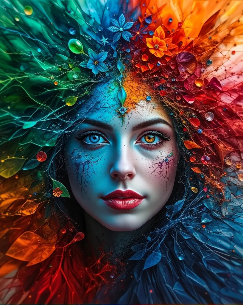 Ink illusions. Bright vibrant - Free AI Photo Generator - starryai