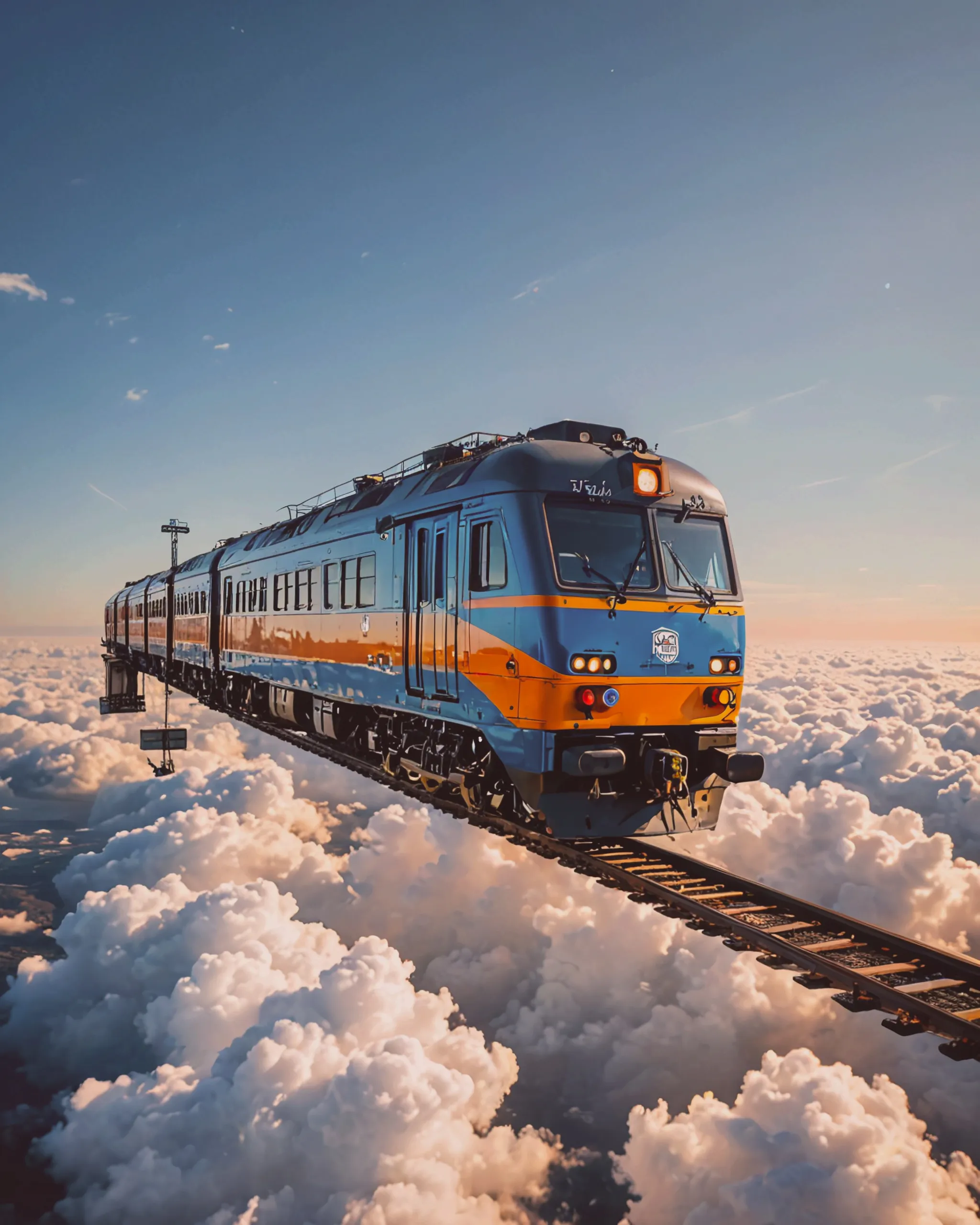Train floating sky - Free AI Photo Generator - starryai