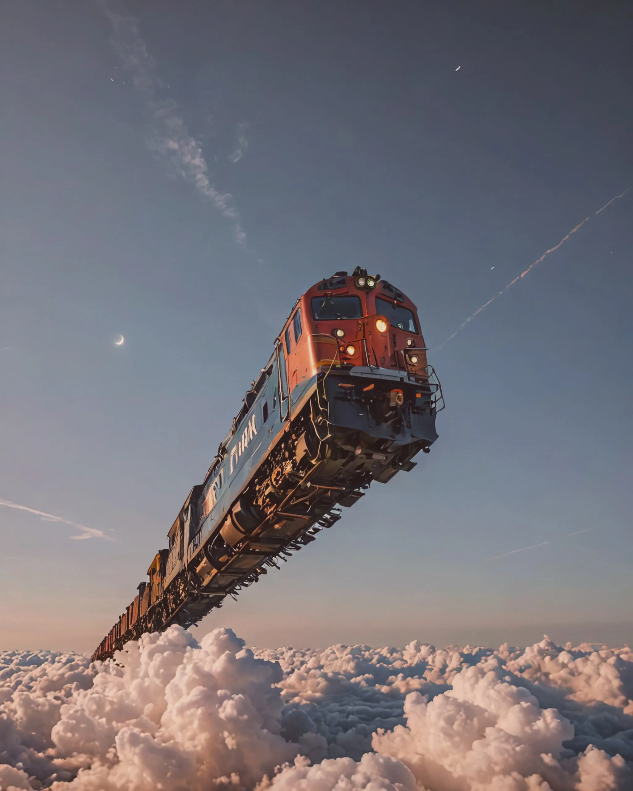 Train floating sky - Free AI Photo Generator - starryai