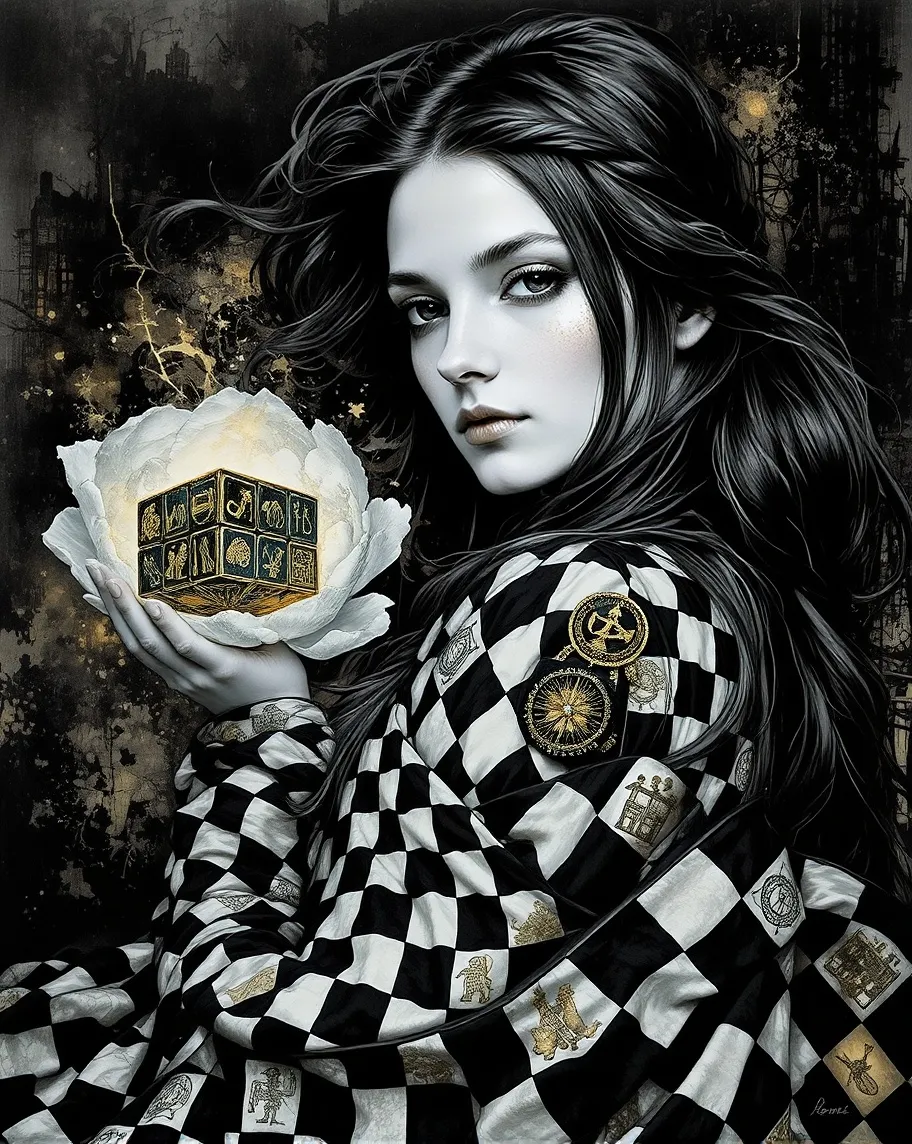 Pen ink artwork featuring a young - Free AI Photo Generator - starryai