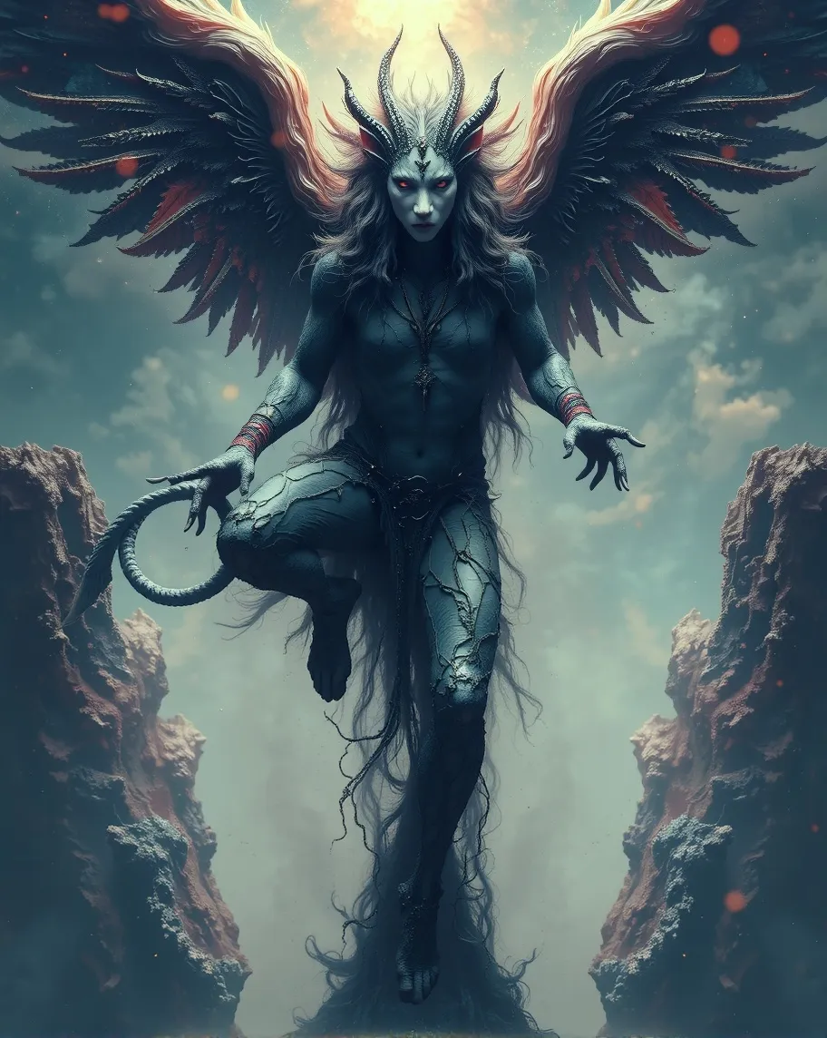 Mythic Winged Lion made black ink - Free AI Photo Generator - starryai