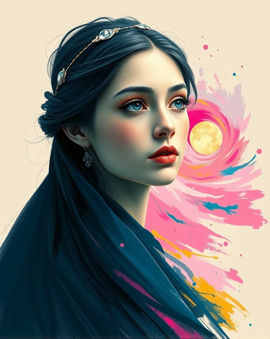 A mesmerizing portrait a young - Free AI Photo Generator - starryai