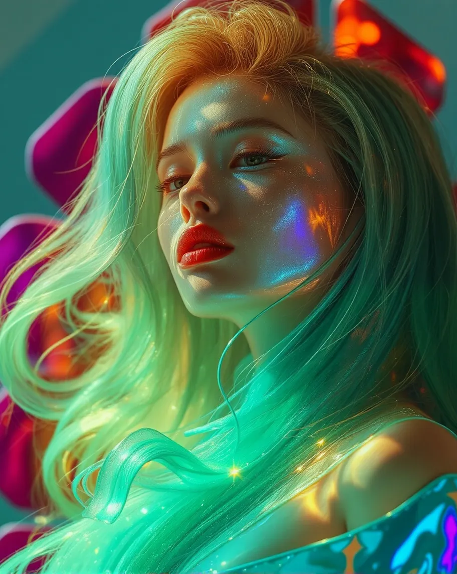 digital painting a woman flowing - Free AI Photo Generator - starryai