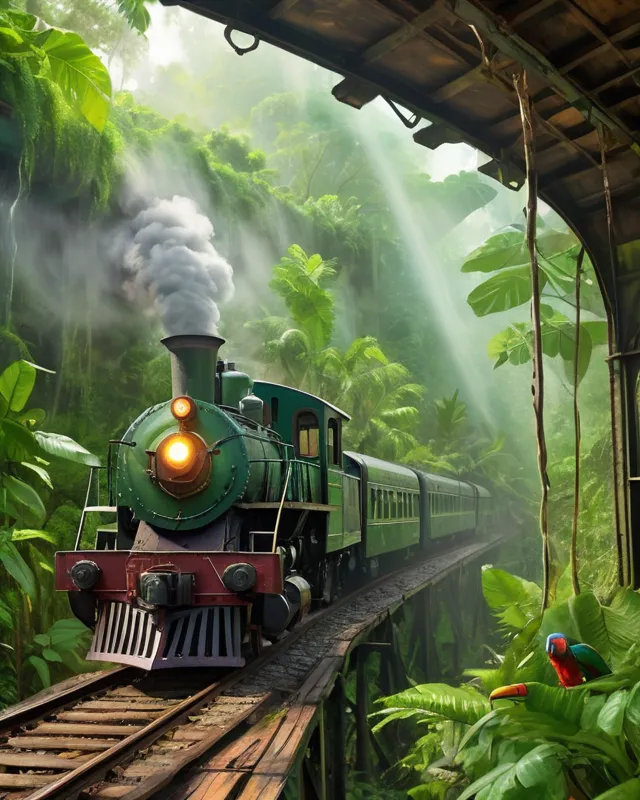 Paroros Train digital painting a vintage steam - Free AI Photo Generator - starryai