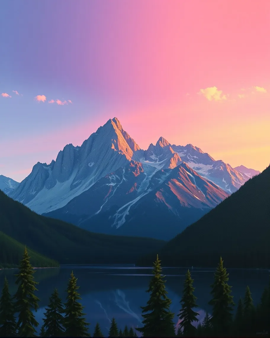 a painting a large filled a peaks - Free AI Photo Generator - starryai