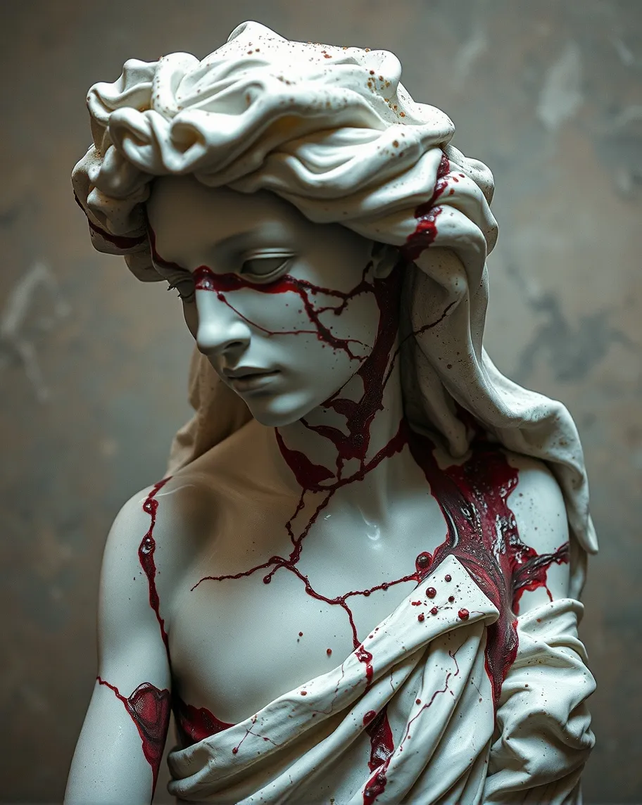 A marble statue exploding into - Free AI Photo Generator - starryai