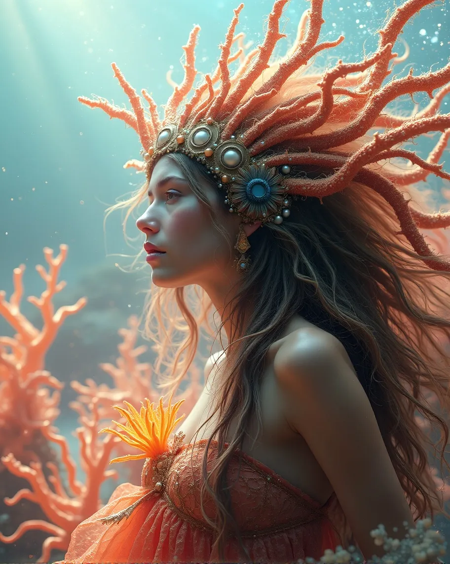A dramatic, ethereal underwater - Free AI Photo Generator - starryai