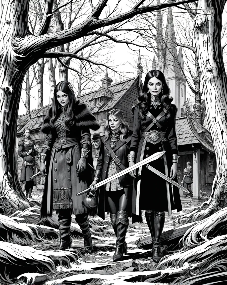 A Party Fantasy Medieval Dark Pen - Free AI Photo Generator - starryai