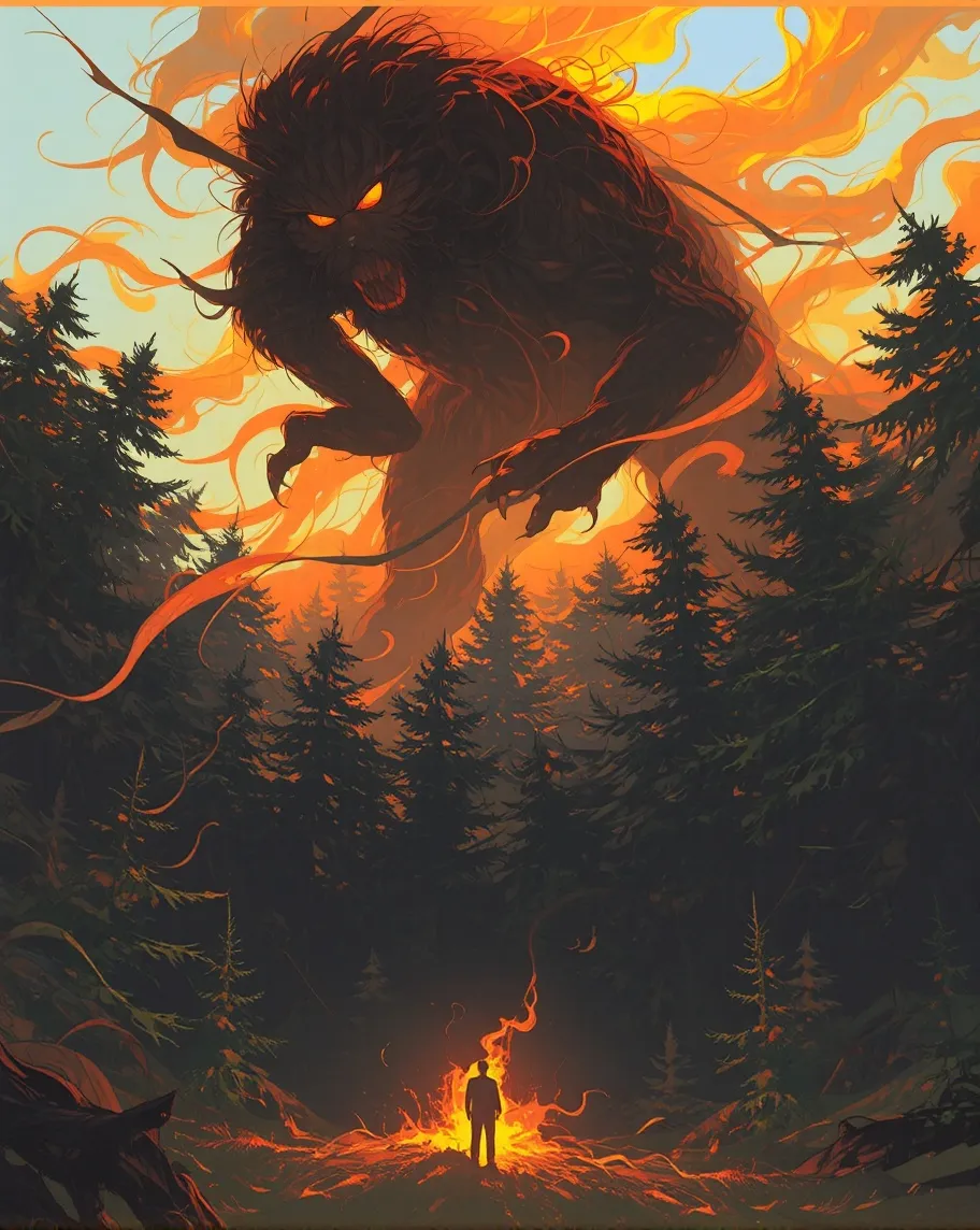 Giant humanoid monster bursting - Free AI Photo Generator - starryai
