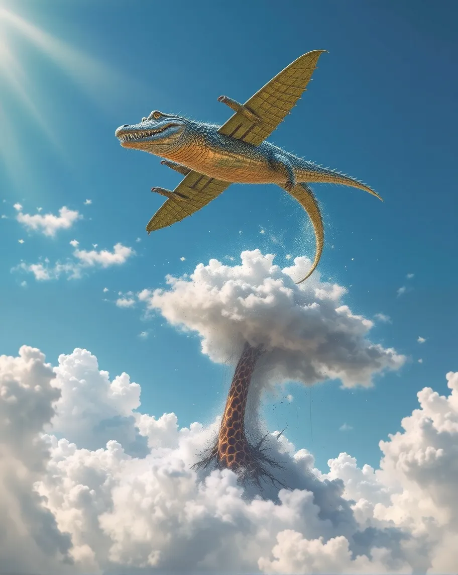 "A whimsical scene: a bright blue - Free AI Photo Generator - starryai