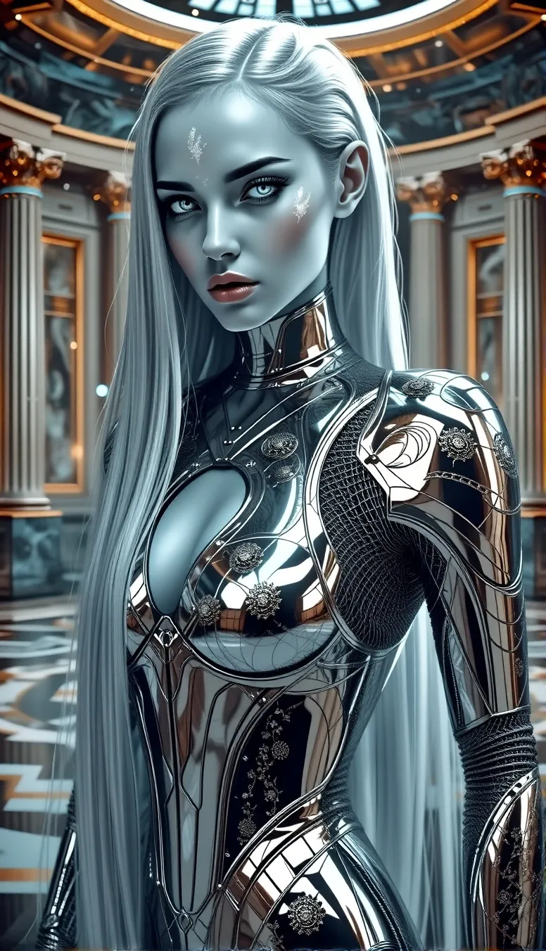 alien woman shining armour - Free AI Photo Generator - starryai