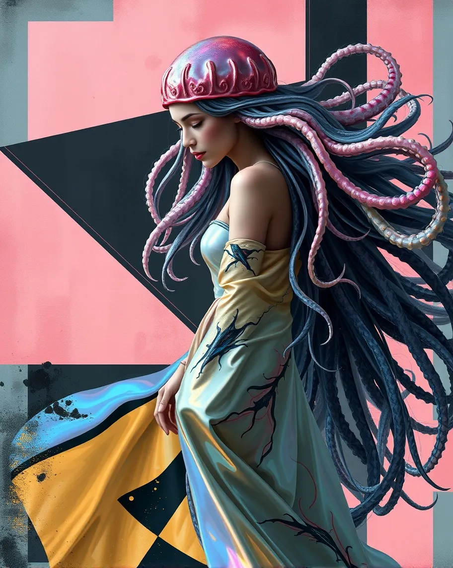digital painting a woman flowing - Free AI Photo Generator - starryai