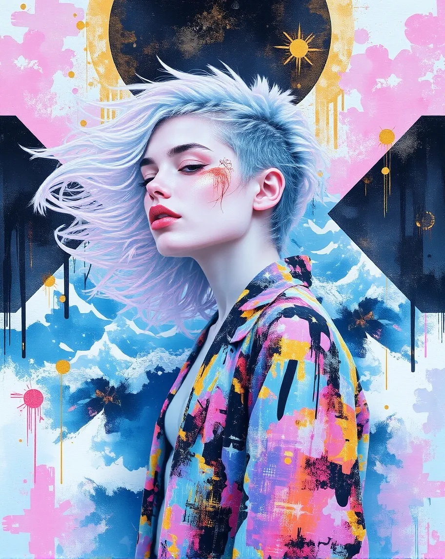 digital painting a woman flowing - Free AI Photo Generator - starryai