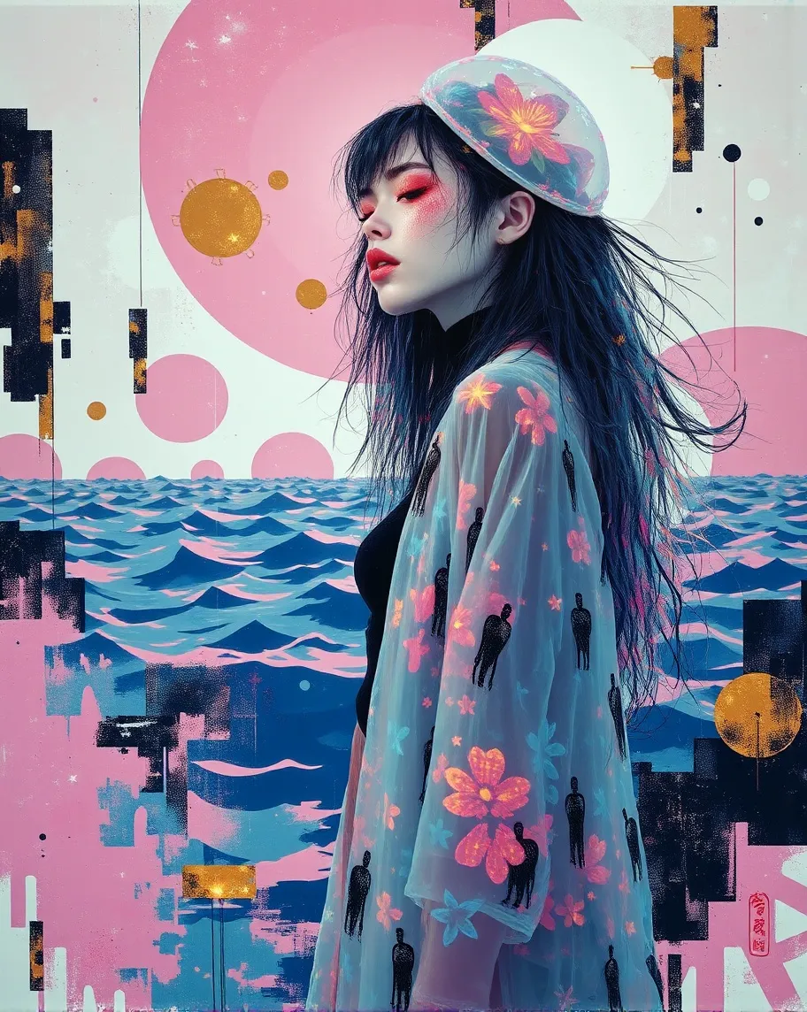 digital painting a woman flowing - Free AI Photo Generator - starryai
