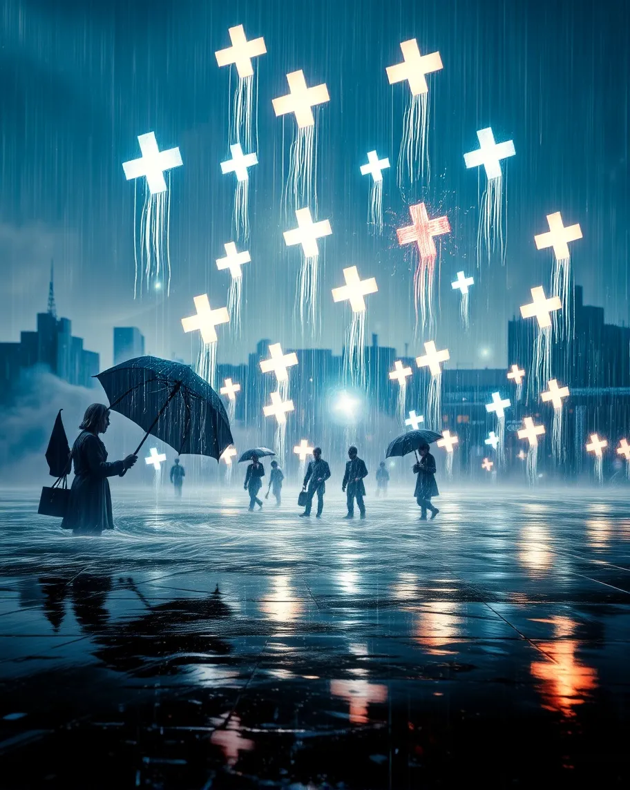A surreal landscape where glowing - Free AI Photo Generator - starryai