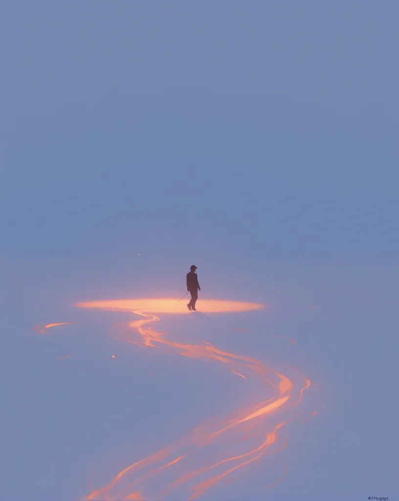 a lone figure stands a vast, - Free AI Photo Generator - starryai