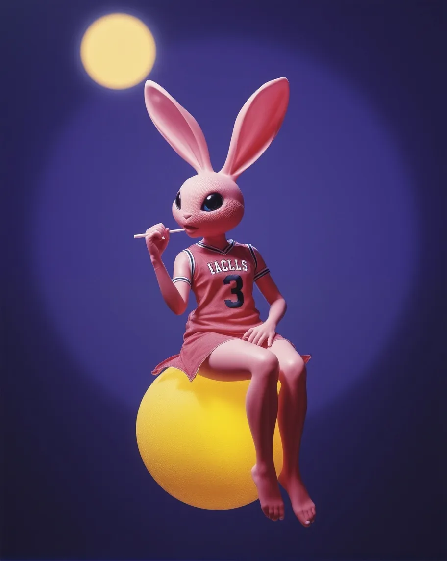 Pink Humanoid Rabbit Pink humanoid female bunny, skirt - Free AI Photo Generator - starryai