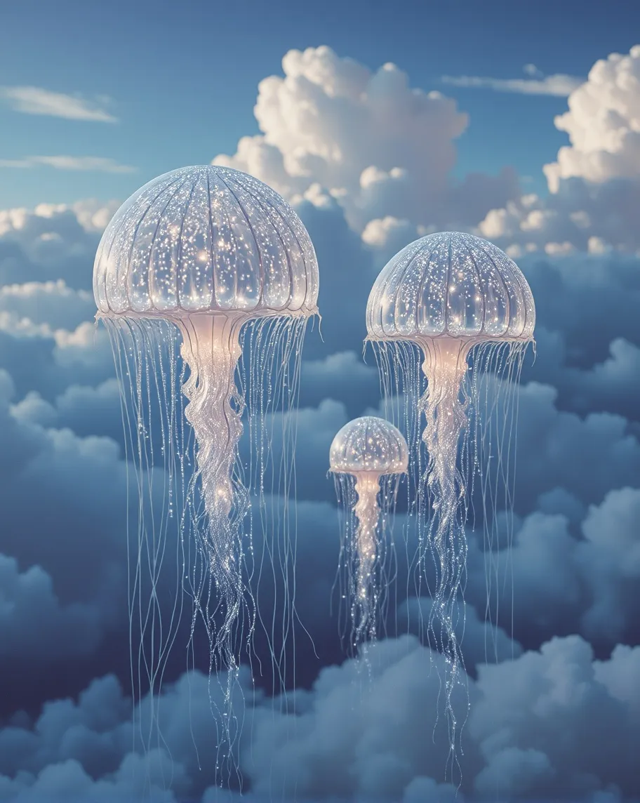 A Floating Jellyfish Garden drift - Free AI Photo Generator - starryai