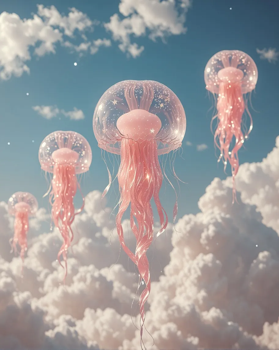 A Floating Jellyfish Garden drift - Free AI Photo Generator - starryai