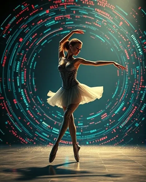 Starlit Cyber Ballerina - Free AI Photo Generator - starryai