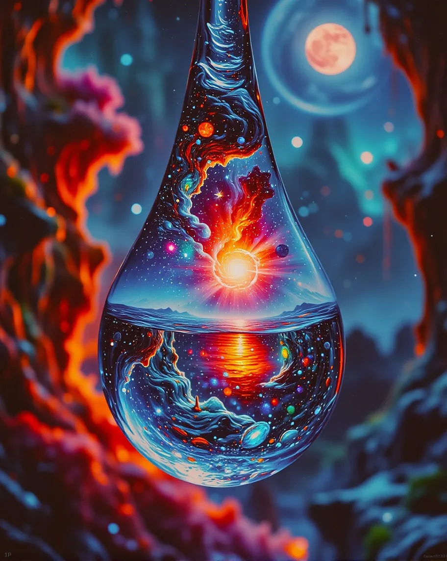 A crystalline water drop a within - Free AI Photo Generator - starryai