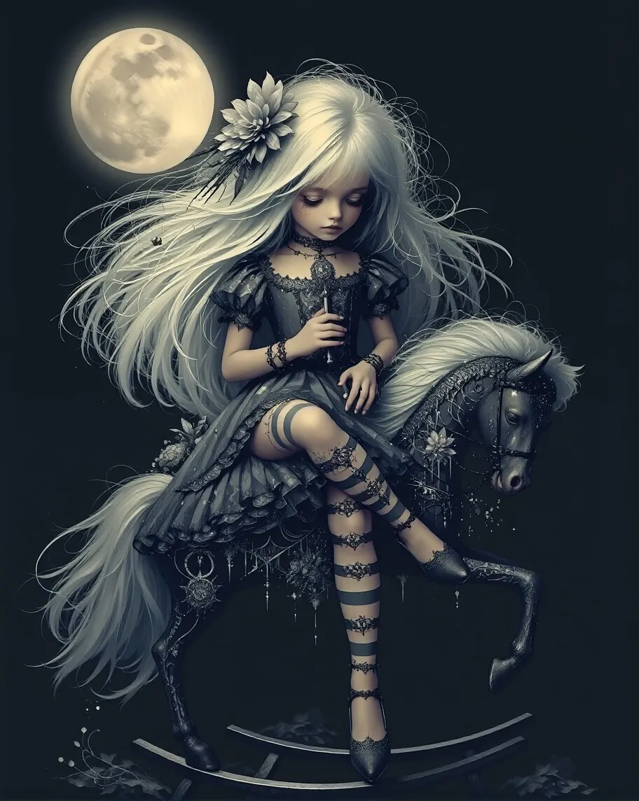 Hauntingly beautiful white blonde - Free AI Photo Generator - starryai
