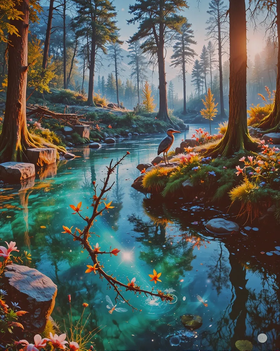 A contemplative, serene scene A - Free AI Photo Generator - starryai