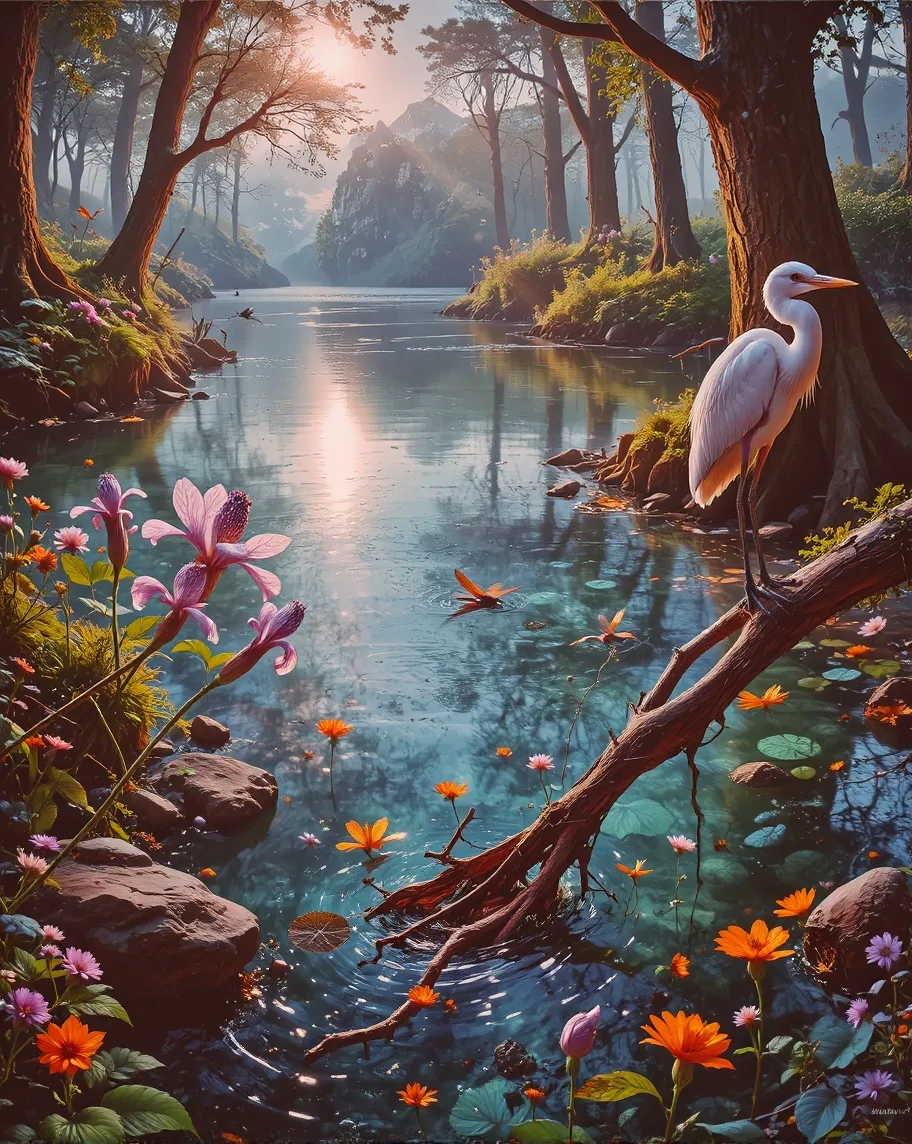 A contemplative, serene scene A - Free AI Photo Generator - starryai