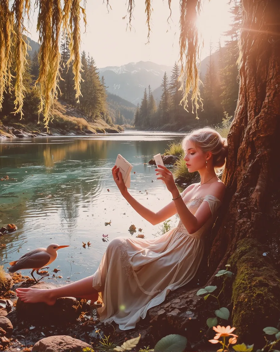 A contemplative, serene scene a - Free AI Photo Generator - starryai