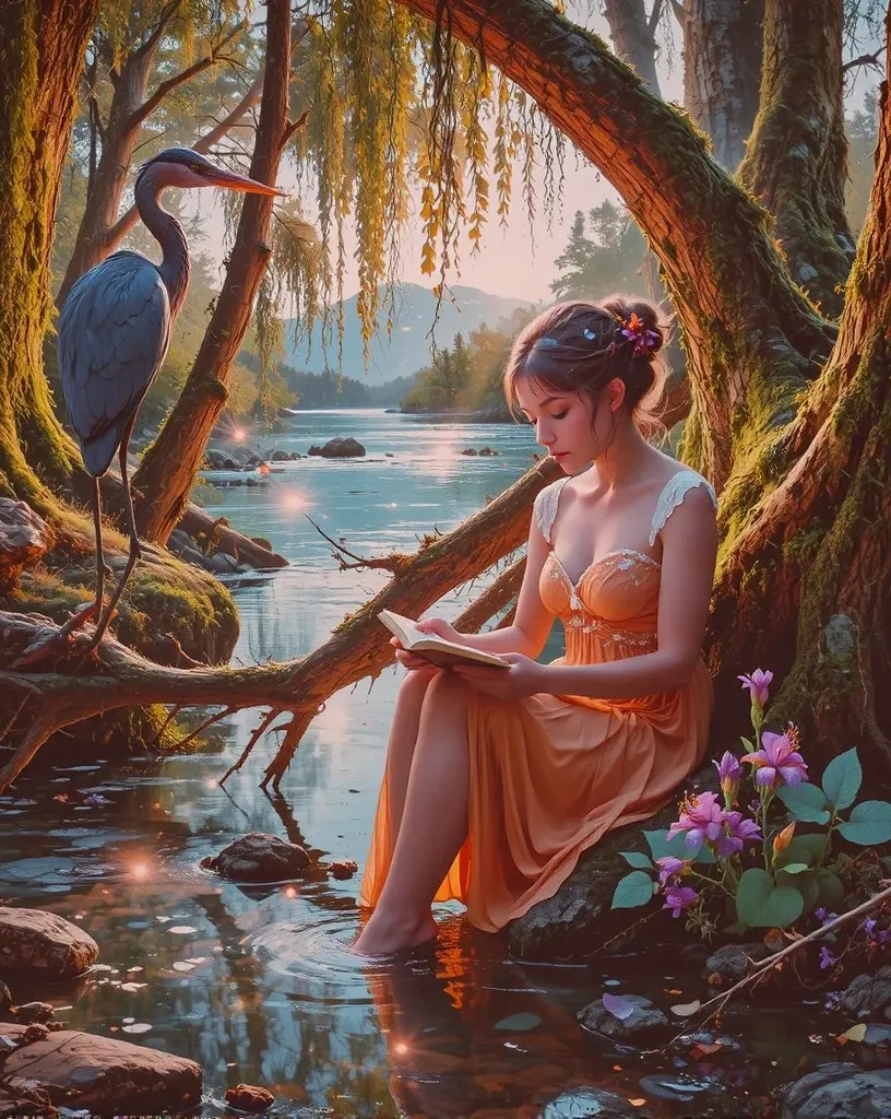 A contemplative, serene scene a - Free AI Photo Generator - starryai