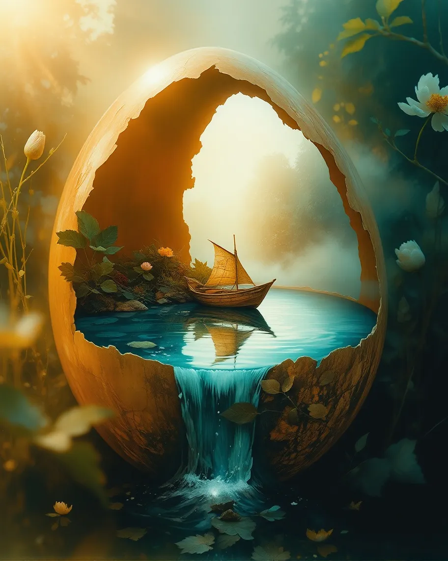 A serene scene a beautiful tiny - Free AI Photo Generator - starryai