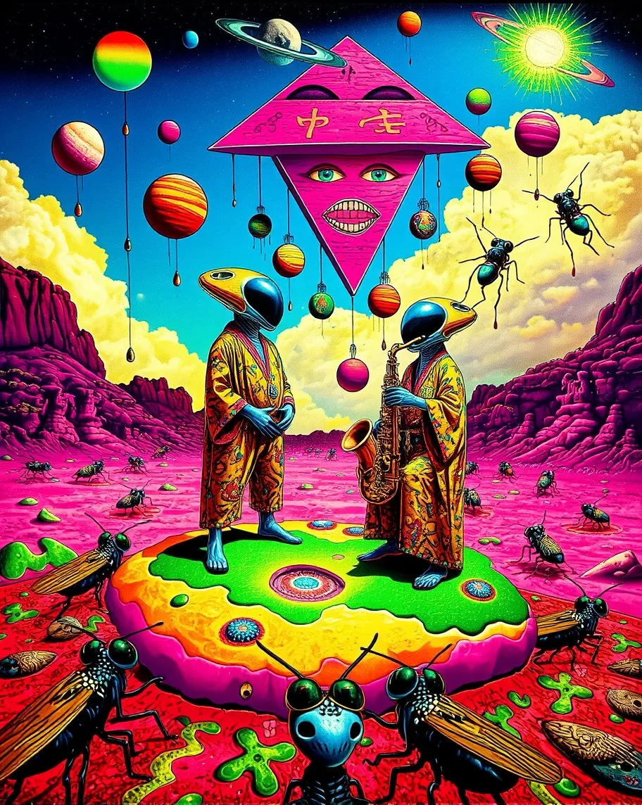 surrealist art work depicts alien - Free AI Photo Generator - starryai