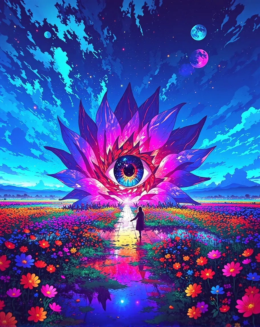 A Giant Eye Blooming Like a a eye - Free AI Photo Generator - starryai