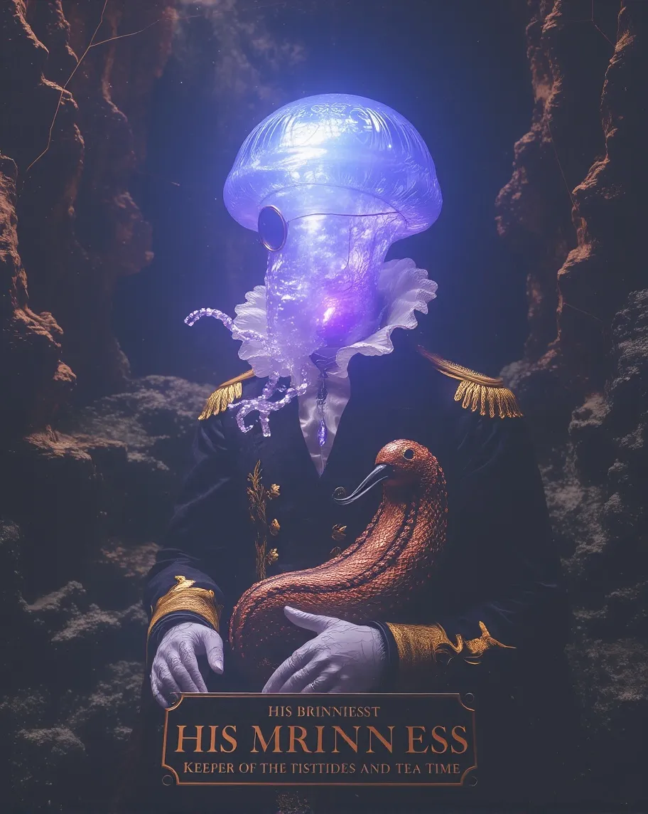 translucent jellyfish head, sits - Free AI Photo Generator - starryai