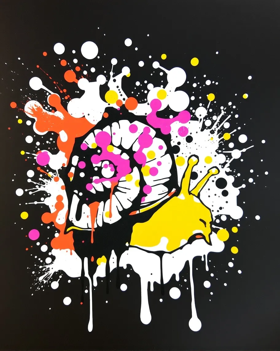 Snail Ink Ink splatter art a snail - Free AI Photo Generator - starryai