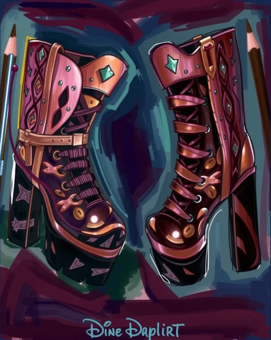 Pencil drawing a boot - Free AI Photo Generator - starryai