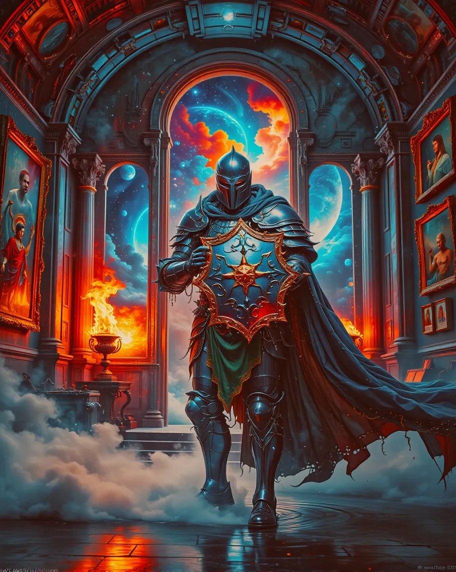A majestic armored knight a whose - Free AI Photo Generator - starryai