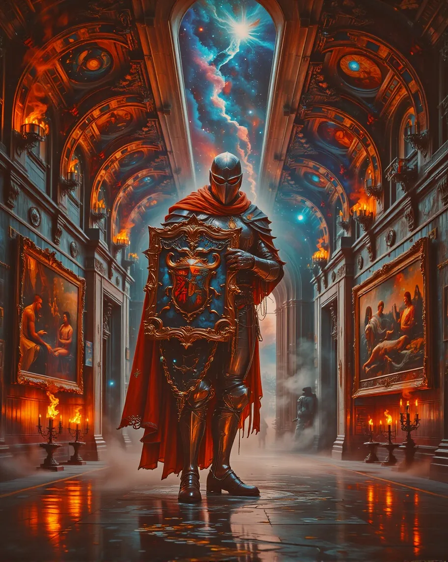 A majestic armored knight a whose - Free AI Photo Generator - starryai