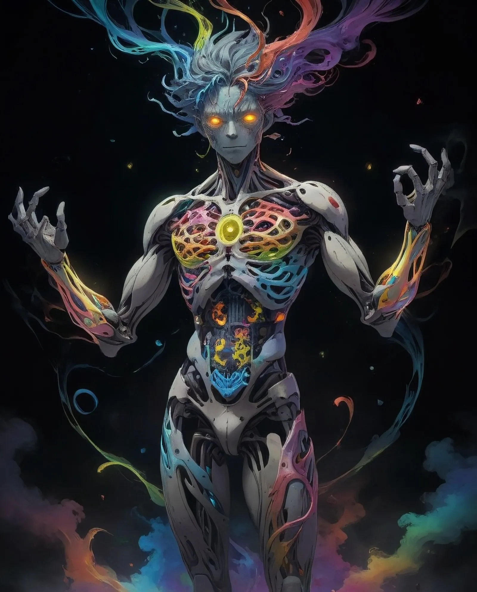 A mysterious humanoid figure its - Free AI Photo Generator - starryai