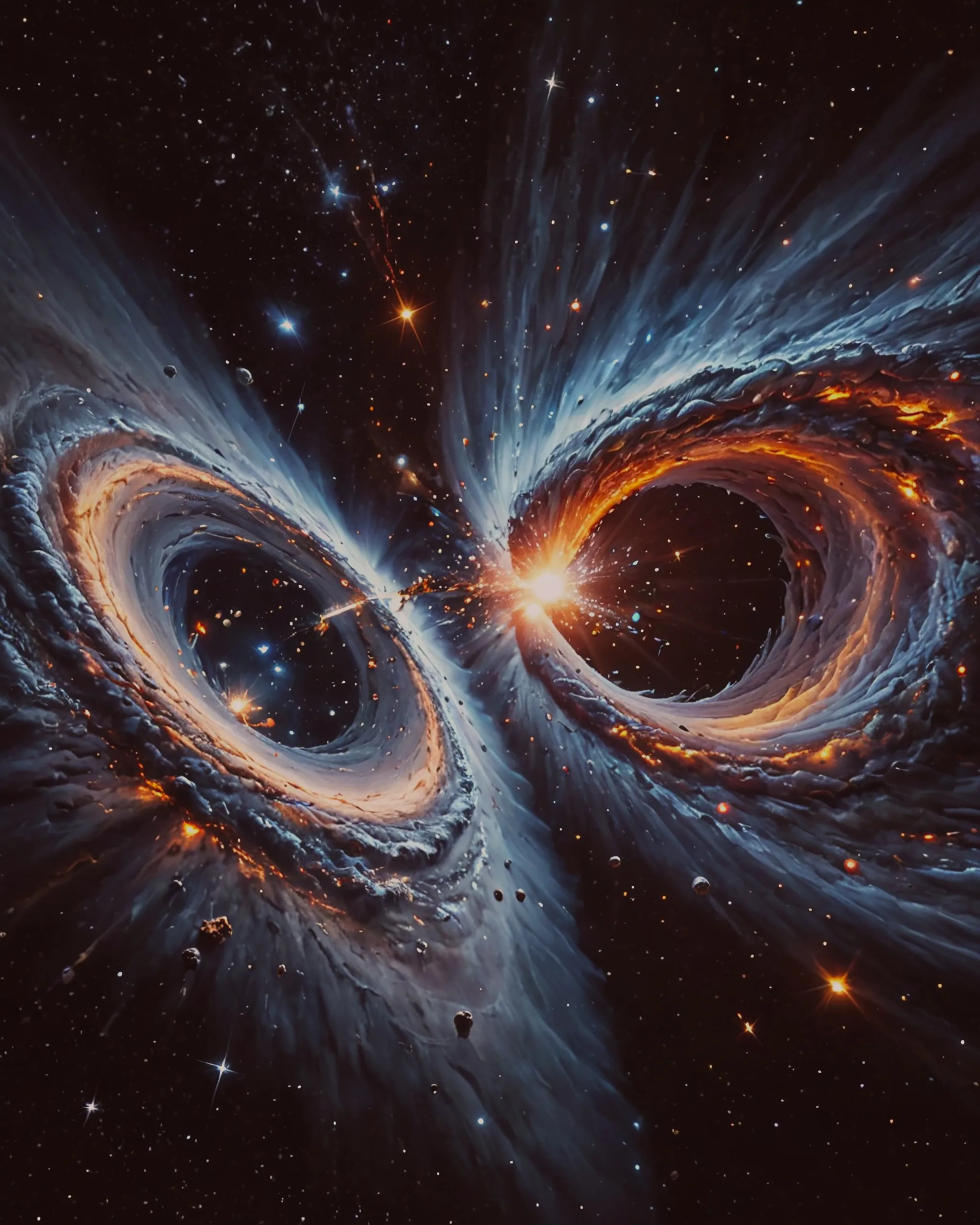 Between two galaxies, a thread it - Free AI Photo Generator - starryai